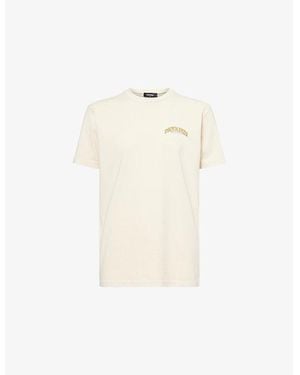 DSquared² Logo Graphic-Print Cool-Fit Cotton T-Shirt - Natural