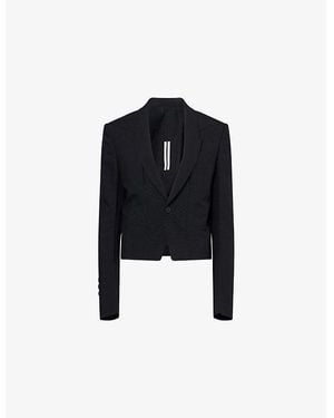 Rick Owens Alice Peak-Lapel Wool Jacket - Black
