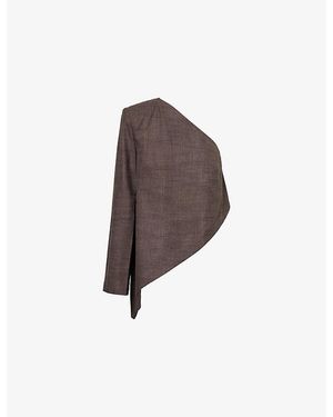 Camilla & Marc Verna Asymmetric Wool-Blend Top - Brown