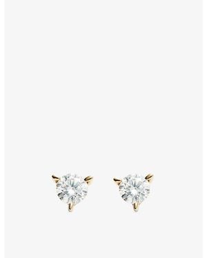 Missoma Small Solitaire Diamond 9Ct Stud Earrings - White