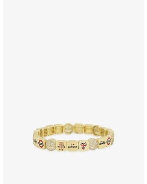 Lisa Gozlan London City 18Ct-Plated Brass And Cubic Zirconia Bracelet - Metallic