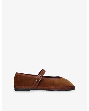Flabelus Pierre Cotton-Velvet Ballet Flats - Brown