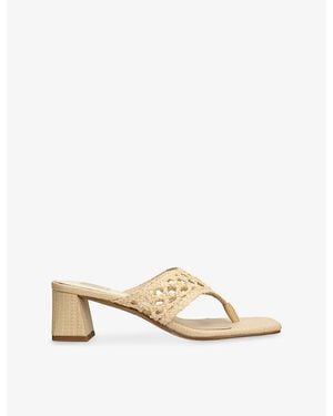 Dolce Vita Barlo Raffia Heeled Sandals - Natural