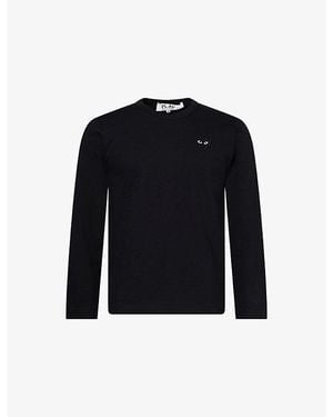 COMME DES GARÇONS PLAY Small Heart Logo-Print Cotton T-Shirt - Black