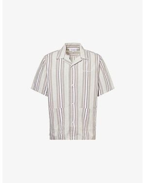 Carhartt Folsey Striped Short-Sleeve Cotton Shirt - White