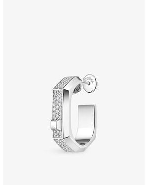 Messika Moderniste Medium Pavé 18Ct And 0.30Ct Diamond Hoop Single Earring - White