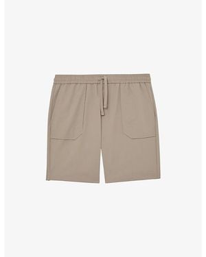Reiss Ascend Drawstring-Waist Stretch-Woven Cargo Shorts - Natural