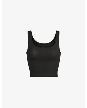 Skims Ribbed Stretch-Cotton Tank Top Xxxl - Black