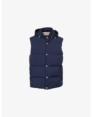 Eleventy Hooded Padded Waterproof Gilet - Blue