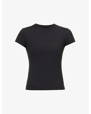 ADANOLA Fitted Stretch-Cotton T-Shirt - Black