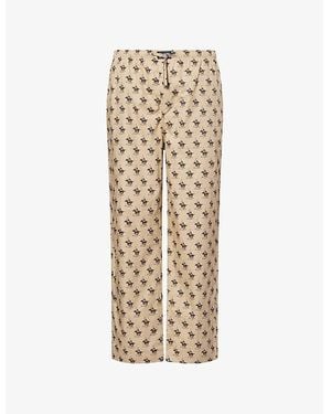 Polo Ralph Lauren Relaxed-Fit Graphic-Pattern Cotton-Poplin Pajama Bottoms - Natural