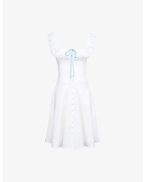 House Of Cb Mathilde Broderie-Anglaise Stretch-Cotton Midi Dress - White