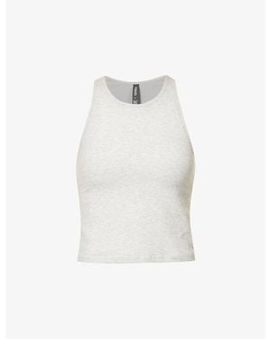 Vuori Mudra Brand-Patch Stretch-Jersey Top - White