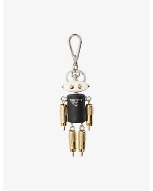 Prada Robot Saffiano Leather Bag Charm - Metallic