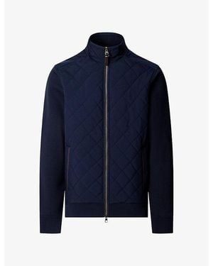 Hackett Travel Quilted-Front Cotton-Blend Sweatshirt - Blue