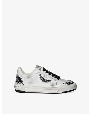 Zadig & Voltaire Fly Wings Leather Low-Top Trainers - White