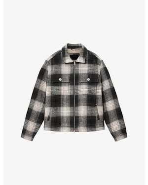 AllSaints Matheson Check Zip-Up Cotton Jacket - Black