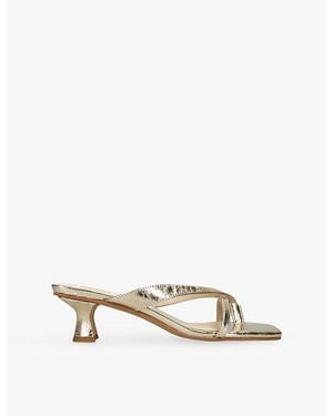Dolce Vita Brevel Leather Heeled Sandals - Metallic