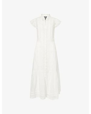 ME+EM 2-In-1 Voile Trim Cotton Maxi Dress - White