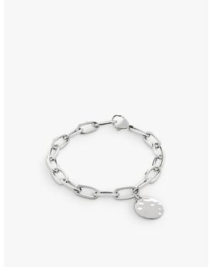 Monica Vinader Id Oval Charm Sterling- Bracelet - Metallic