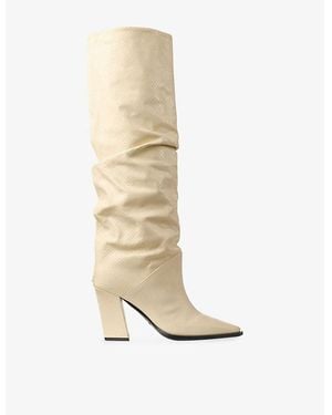 Jimmy Choo Hart Kb 85 Leather Boots - Natural