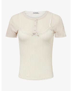 Acne Studios Multi-Layer Cotton T-Shirt - White