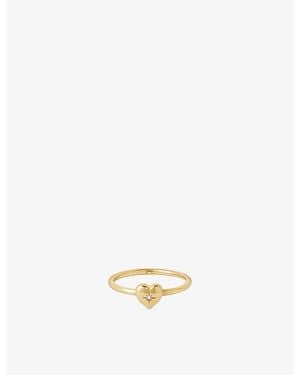 Astley Clarke Biography Heart 18Ct And Sapphire Ring - Metallic