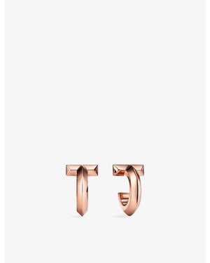 Tiffany & Co. Tiffany T T1 18Ct Rose- Hoop Earrings - Pink