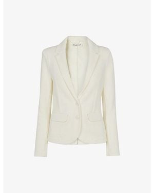 Whistles Single-Breasted Cotton-Jersey Jacket - White