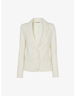 Whistles Single-Breasted Cotton-Jersey Jacket - White