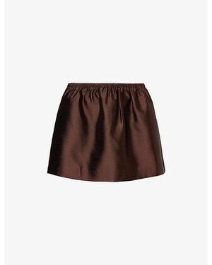 Reformation Elva Woven Mini Skirt - Brown