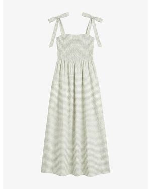 OMNES Dixie Tie-Strap Cotton Maxi Dress - White