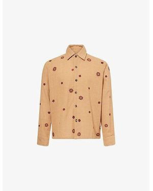 Kartik Research Rabari Appliqué Box Cotton Shirt - Natural