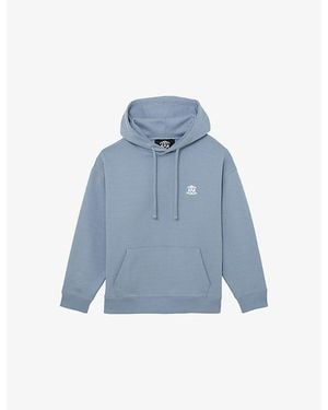 Reiss Conlin Monogram-Embroidered Cotton Hoody - Blue