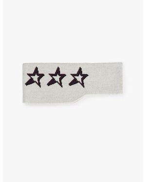 Perfect Moment Snow Star-Print Knitted Wool Headband - White