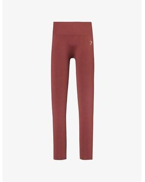 GYMSHARK Everyday Seamless Stretch-Woven Leggings - Red