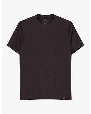 BOGGI Short-Sleeved Branded-Tab Stretch-Cotton T-Shirt - Black