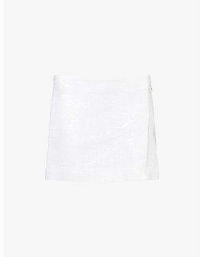 16Arlington Minerva Sequin Woven Mini Skirt - White