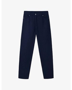 The White Company Tapered Brompton Linen Trousers - Blue