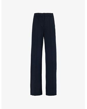 ME+EM Luxe Travel Tailoring Two-Slip-Pockets Wide-Leg High-Rise Stretch-Woven Blend Trousers - Blue