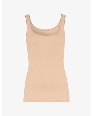 Hanro Seamless Cotton-Jersey Vest Top - Natural