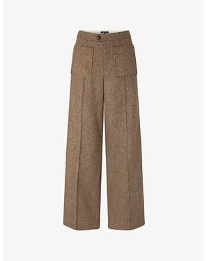 Soeur Harry Straight-Leg High-Rise Wool Trousers - Brown