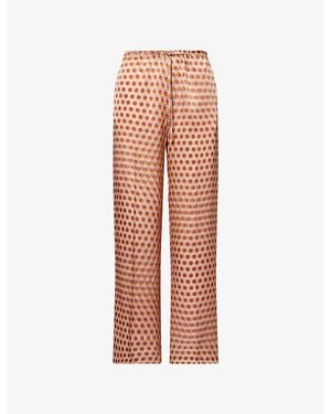 Dries Van Noten Puvis Straight-Leg Silk Trousers - Pink
