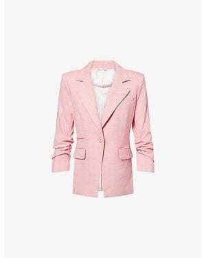 Veronica Beard Battista Dickey Single-Breasted Woven Jacket - Pink