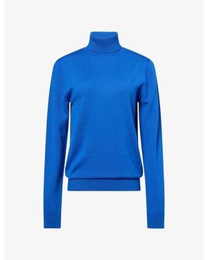 Frankie Shop Eve Turtleneck Wool Jumper - Blue