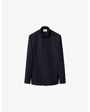 Eton Houndstooth Slim-Fit Fine-Twill Shirt - Blue