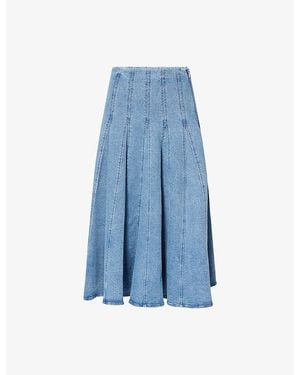 Jonathan Simkhai Taylan Panelled Stretch-Denim Midi Skirt - Blue