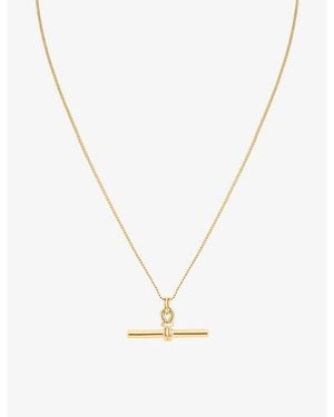 Astrid & Miyu Hardware T-Bar-Plated 925 Sterling Pendant Necklace - Metallic
