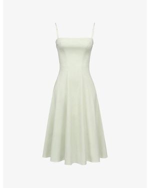 House Of Cb Dolly Square-Neck Stretch-Cotton Midi Dress - White