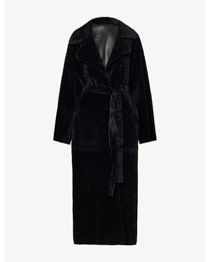 Arma Rien Leather Shearling Coat - Black